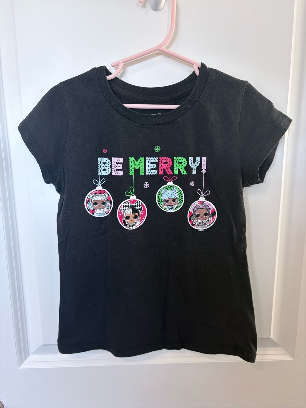 3/$10 - L.O.L. Surprise! Black 'Be Merry' Graphic Short Sleeve Tee
